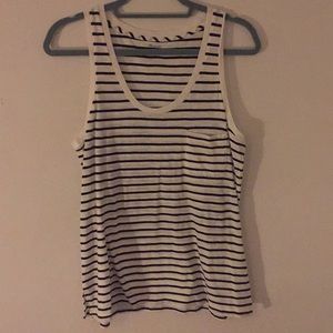 Madewell Blue and White Striped Tank Top
